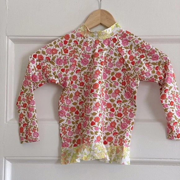 ZIMMERMANN Floral Ruffle Rashguard Top - Girl’s Size 4 - New With Tags